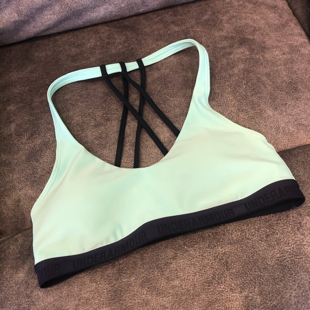 UNDER ARMOUR Light blue and navy sports bra